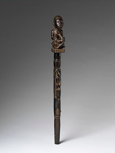 Lemba Staff: Finial with Female Figure Nursing Child