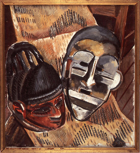 Negro Masks, Malvin Gray Johnson (American, 1896–1934), Oil on canvas 