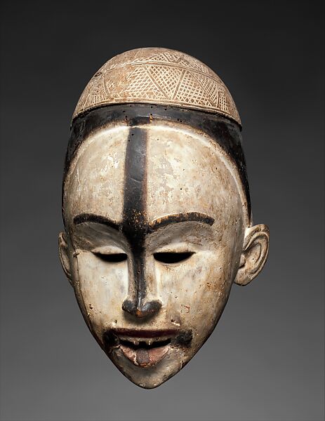 Mask, Wood, pigment, Kongo peoples; Yombe group