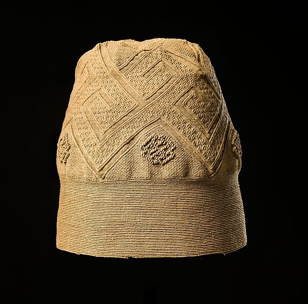 Prestige Cap (Mpu), Raffia or pineapple fiber, Kongo peoples; Kongo Kingdom