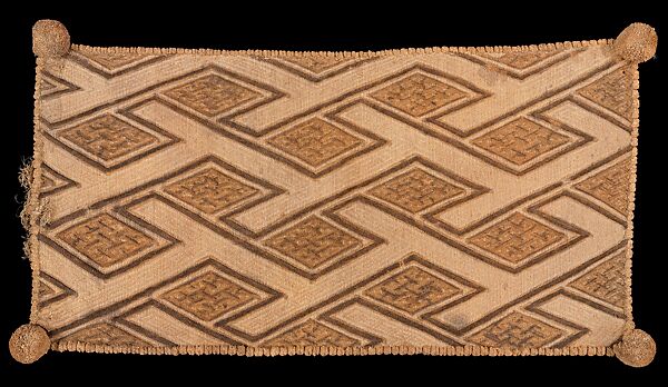 Luxury Cloth: Cushion Cover, Raffia, pigment, Kongo peoples; Kongo Kingdom