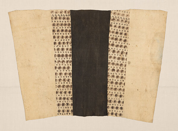 Chief's Wrapper (nogi), Bark of "Ficus roko" or "Urostigma kotschyana" joined with raffia stitching and stamped with natural dyes, Mangbetu peoples 