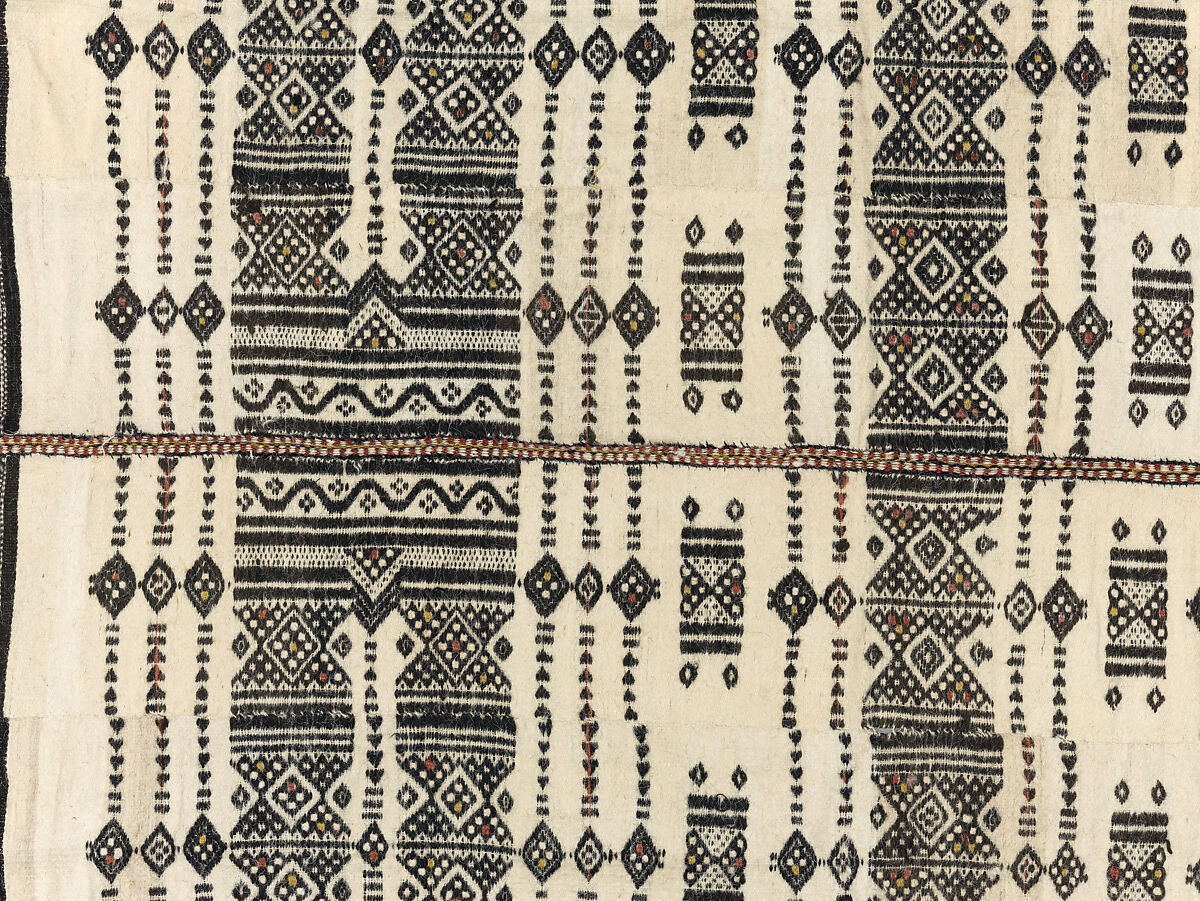 Aṣọ òkè ìró (woman's wrapper), Yoruba artist, Cotton, silk, dye, Yoruba peoples