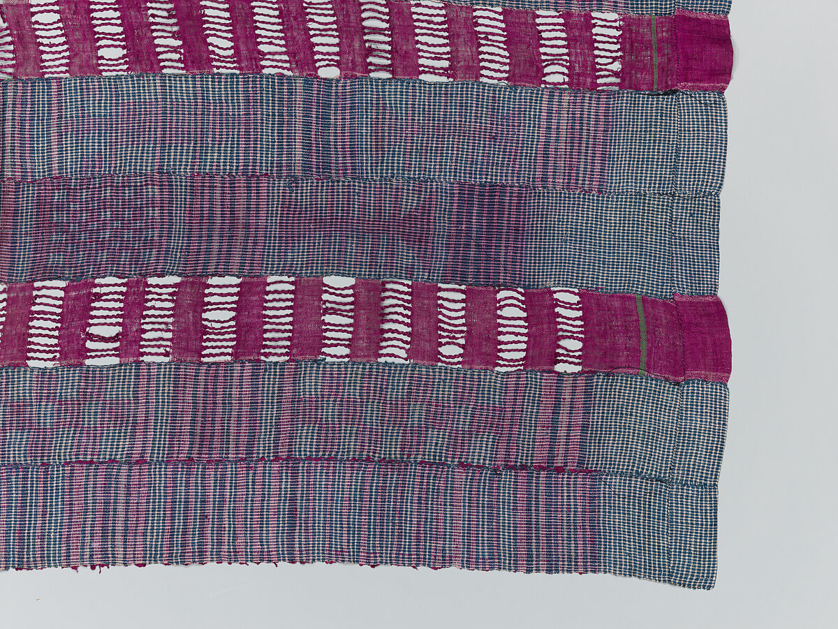 Aṣọ òkè ìró (woman's wrapper), Yoruba artist, Cotton, silk, dye, Yoruba peoples