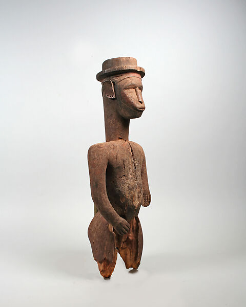 Figure: Male (Iran), Wood, sacrificial materials, eggshells, Bidjogo peoples 