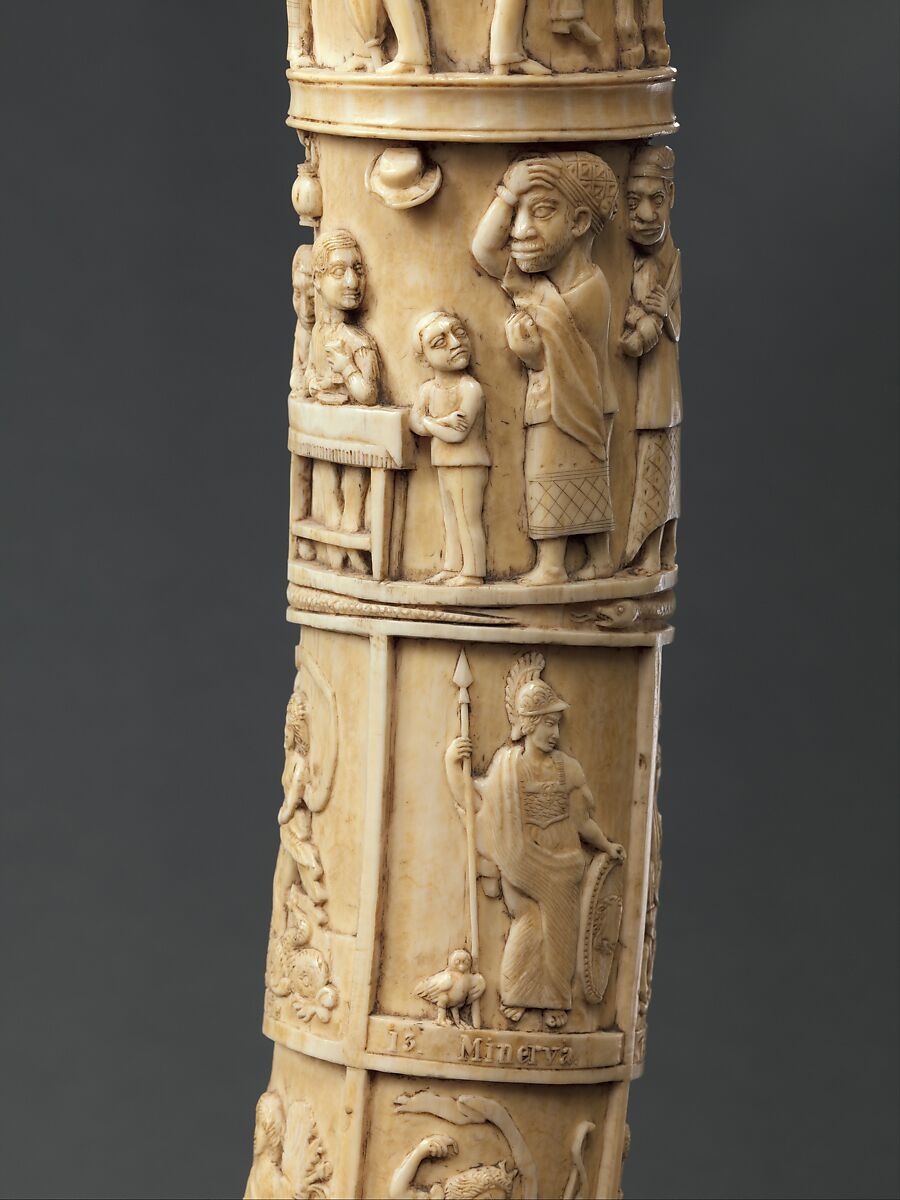 Tusk with Figurative Relief, Vili-Kongo artist(s), Ivory, Vili-Kongo peoples