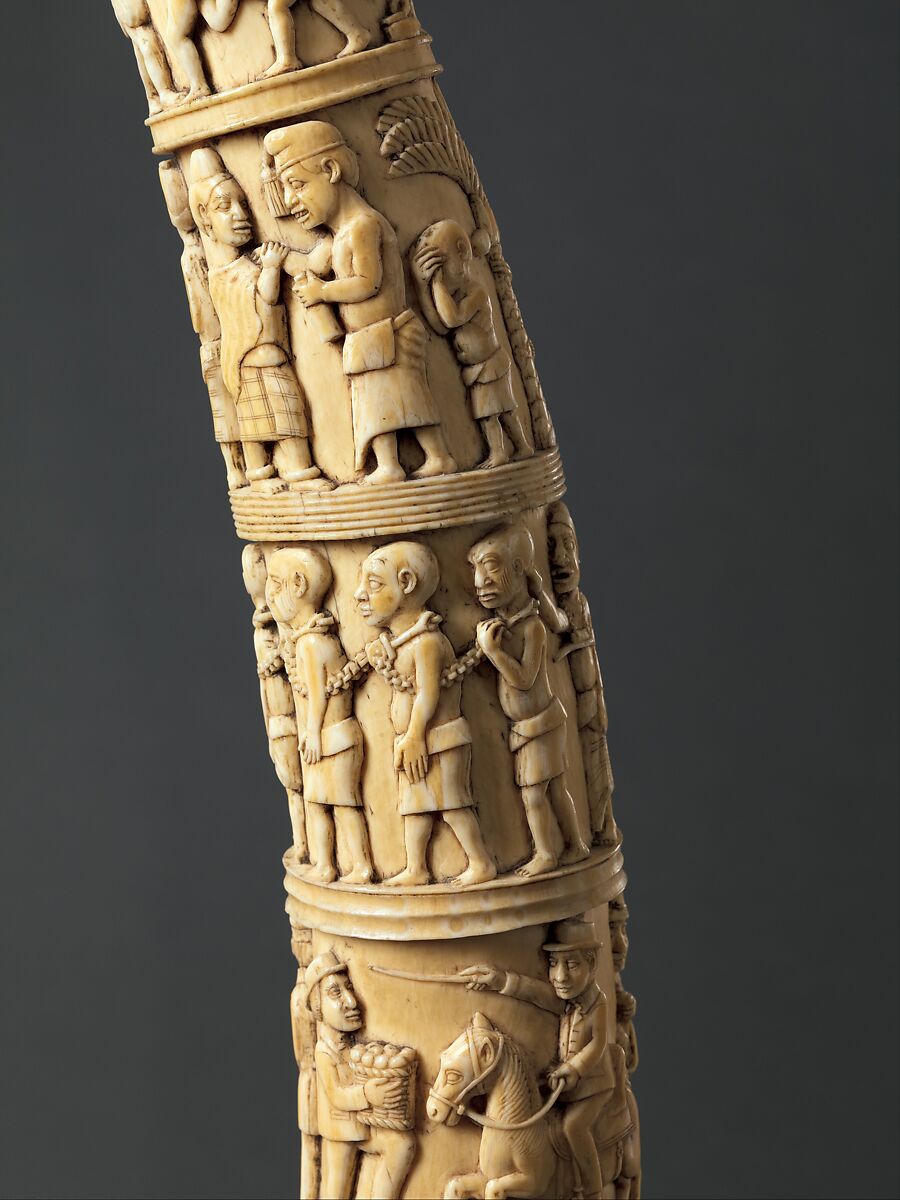 Tusk with Figurative Relief, Vili-Kongo artist(s), Ivory, Vili-Kongo peoples
