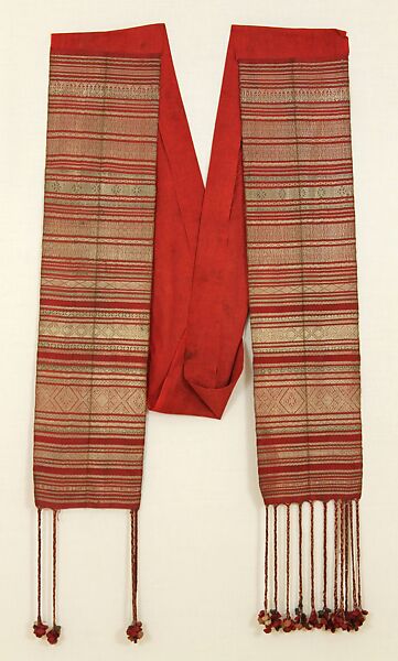 Man'sbelt/waist wrapper (Ikek Pinggang), Silk, cotton, metal wrapped thread, Minangkabau people 