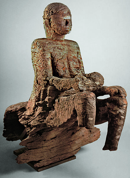 Maternity Figure: Seated Mother and Child, Wood (apa tree), Mbembe peoples 