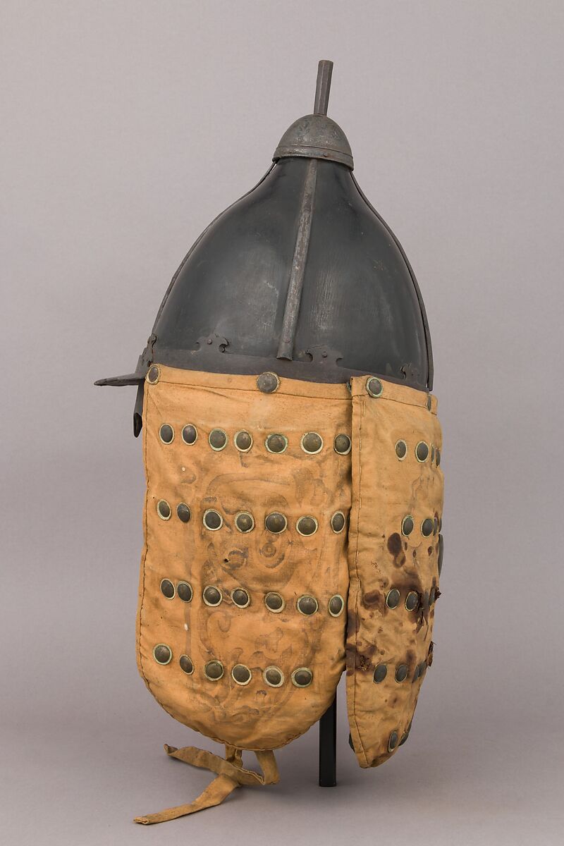 Helmet, Leather, iron, silver, textile, brass, Korean