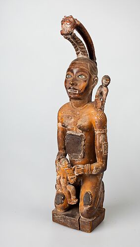 Power Figure: Kneeling Female with Serpents and Secondary Figures (Nkisi)
