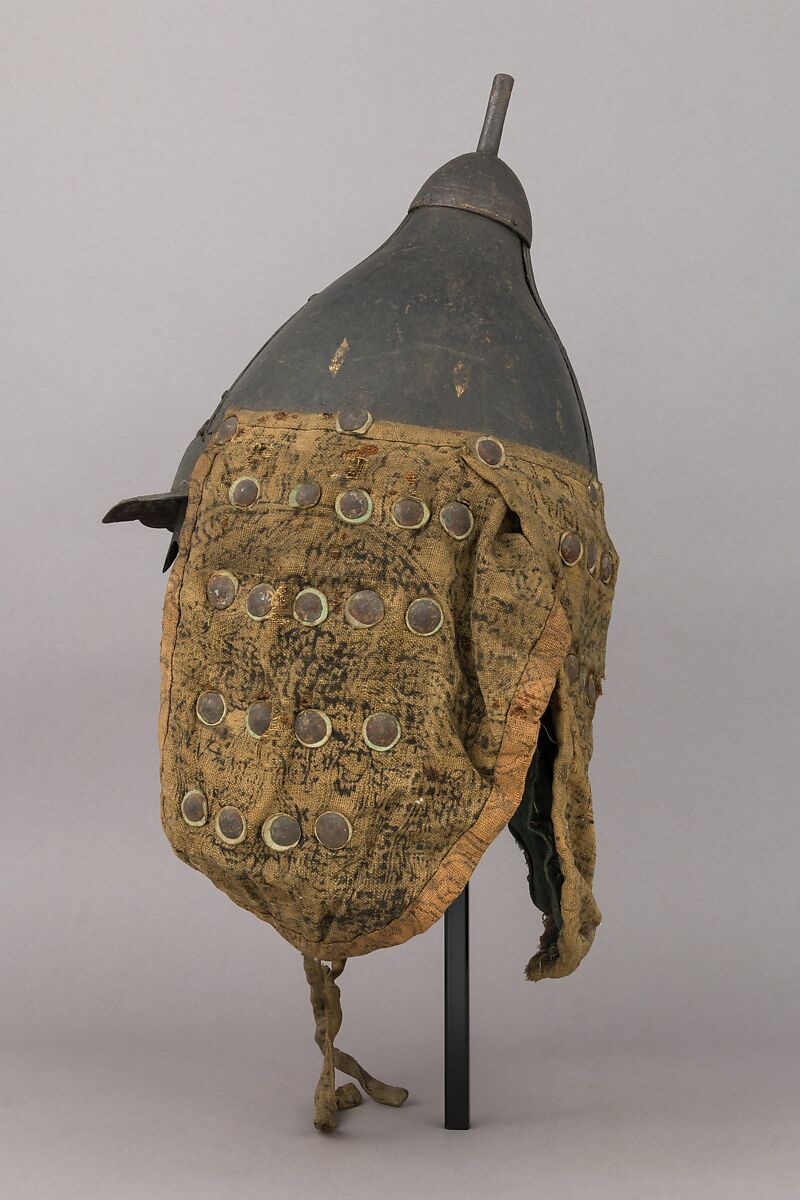 Helmet, Iron, textile, gold, Korean