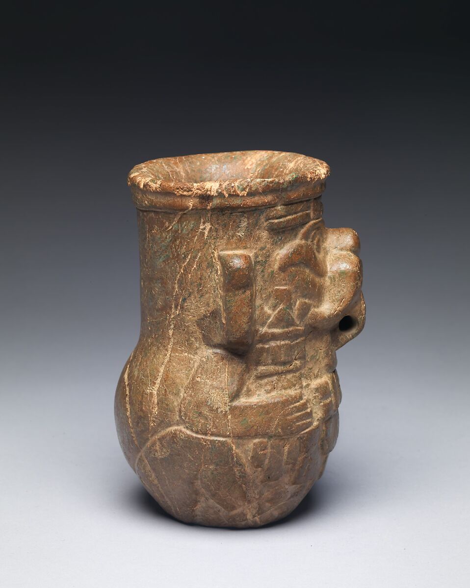 Storm God vessel, Teotihuacan artist(s), Soapstone, Teotihuacan