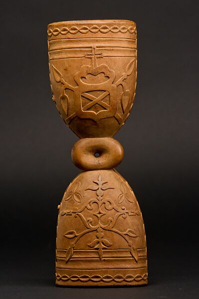 Double Bell with Crest (Kunda), Wood, Kongo peoples