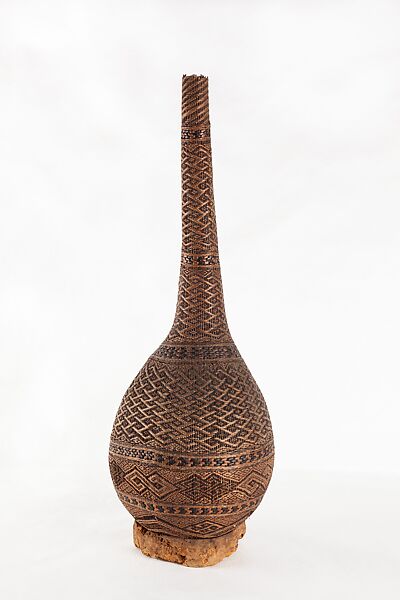 Ceremonial Vessel, Calabash, fibers, wood, Kongo peoples; Kongo Kingdom 