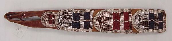 Belt, leather, glass, cotton, African 