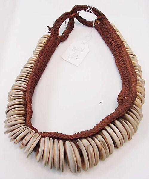 Belt, ivory, raffia, cotton, New Guinea 