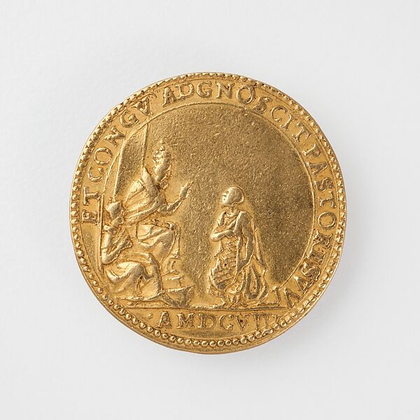 Gold Medal Cast on the Occasion of Kongo Ambassador Antonio Manuel's visit to Pope Paul V, Giorgio Roncetti (Italian, ca. 15th–16th century), Gold 