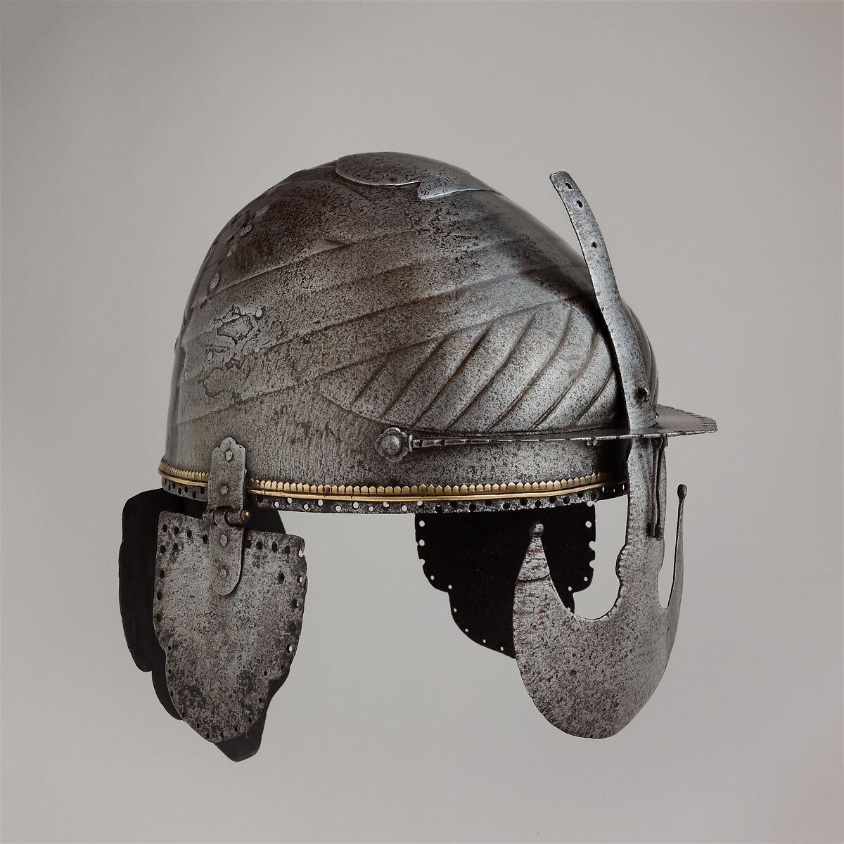 Helmet, Steel, iron, copper alloy, Indian, Deccan, probably Bijapur (Vijayapur)