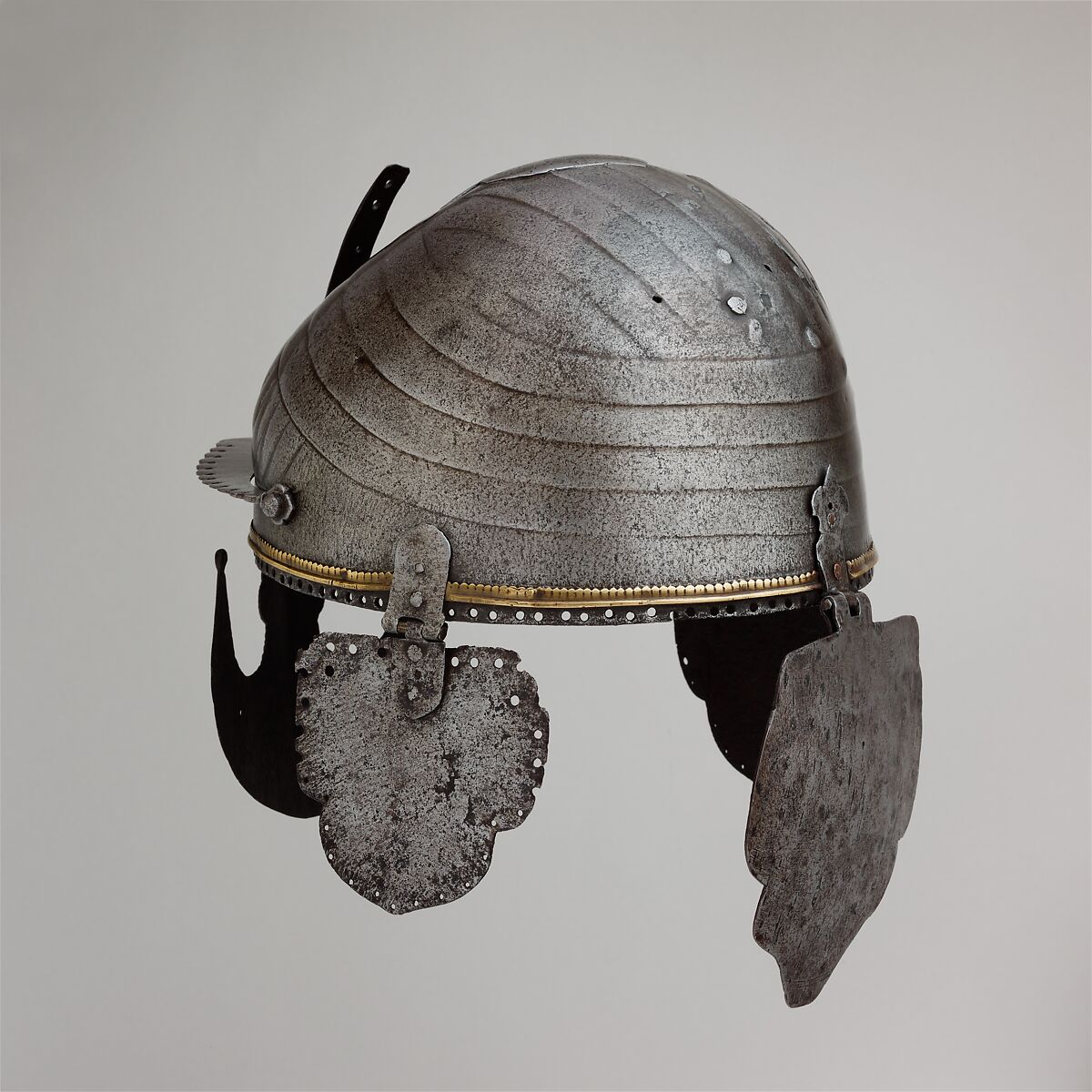 Helmet, Steel, iron, copper alloy, Indian, Deccan, probably Bijapur (Vijayapur)