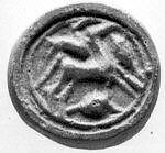 Stamp seal (grooved oval conoid) with animals, Steatite, brown, Syro-Anatolian-Levantine 