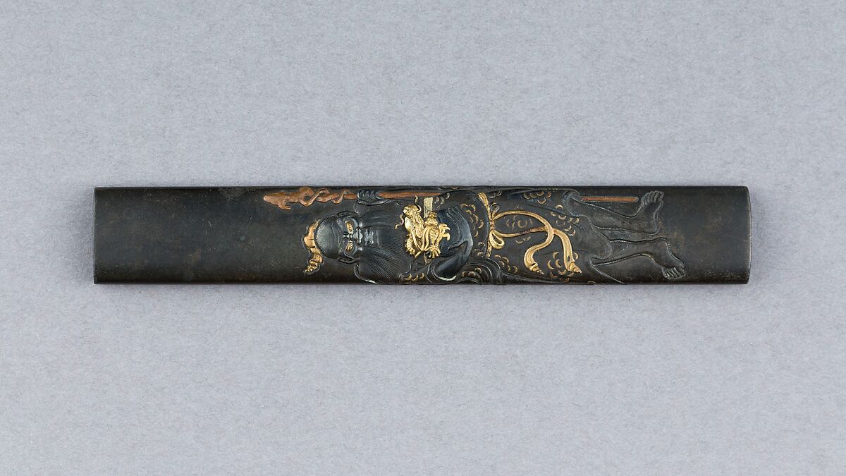 Knife Handle (Kozuka), Copper-gold alloy (shakudō), gold, copper, Japanese 