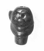 Bead in the shape of Pazuzu head, Serpentine 
