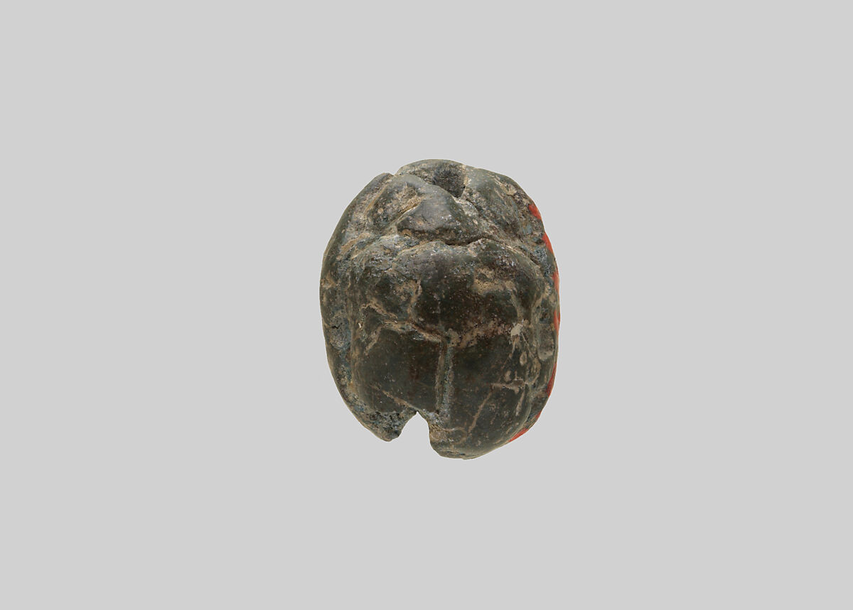 Scarab seal, Faience (?) or glazed steatite, gray-green, Cypriot