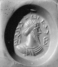 Stamp seal, Chalcedony, Sasanian 