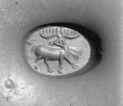 Stamp seal, Agate, Sasanian 