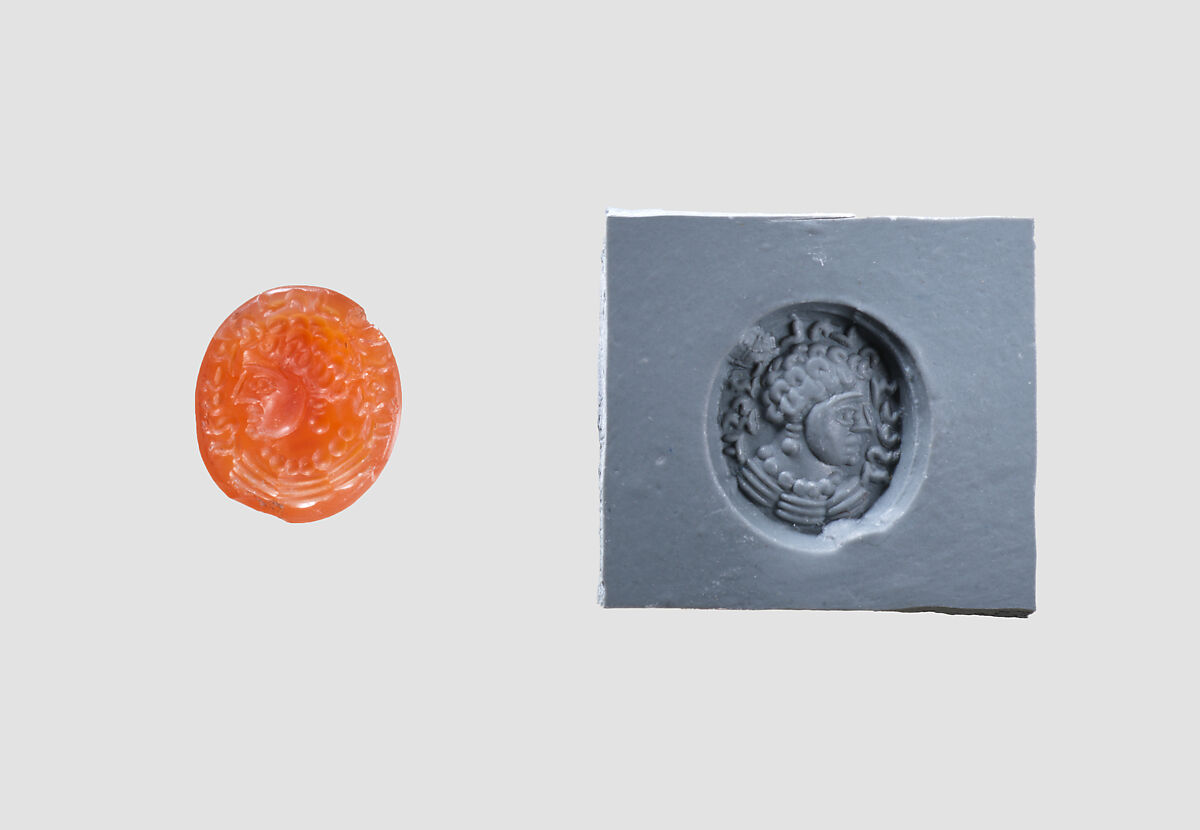 Stamp seal, Carnelian, Sasanian 