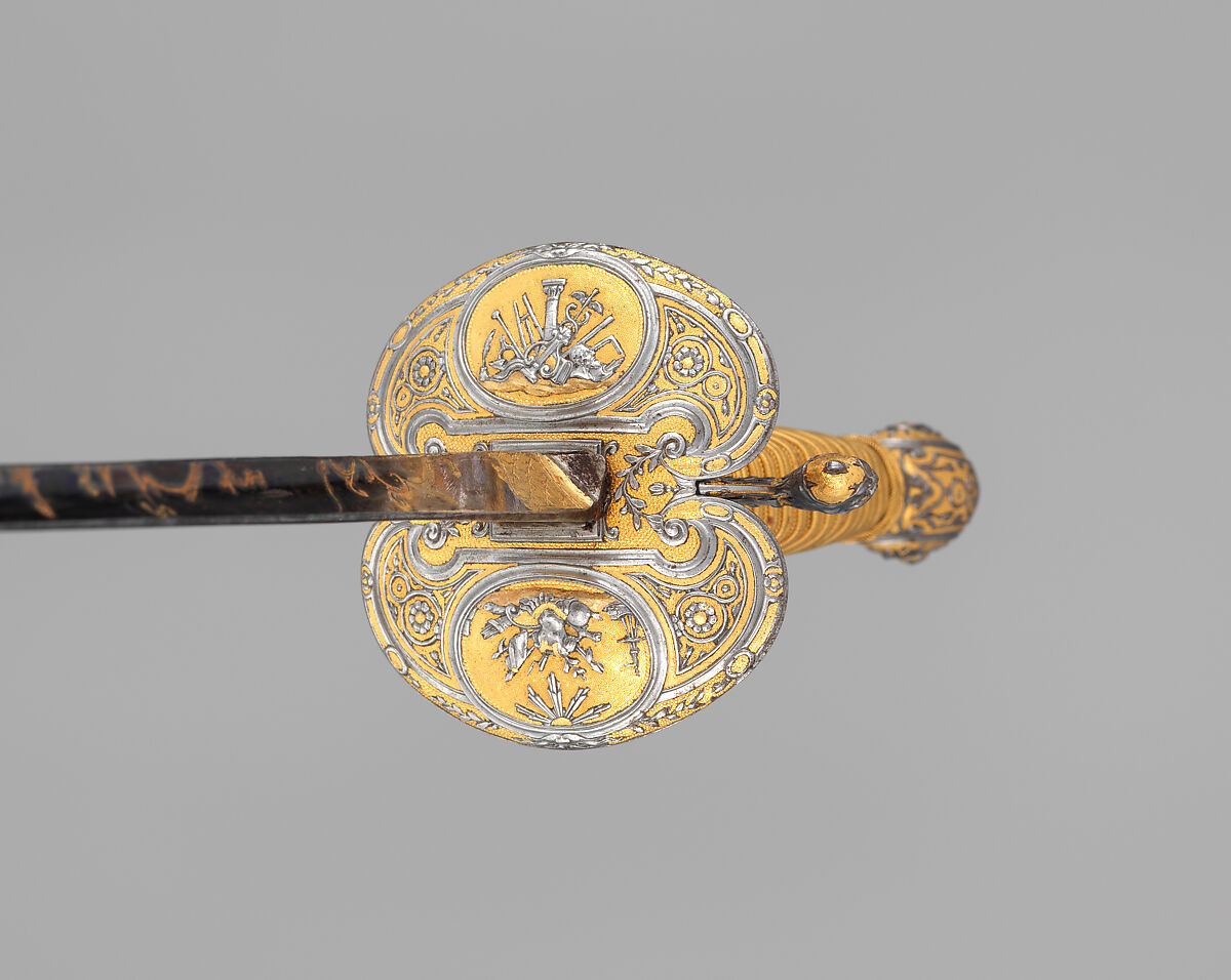 Smallsword, Steel, gold, wood, textile, French