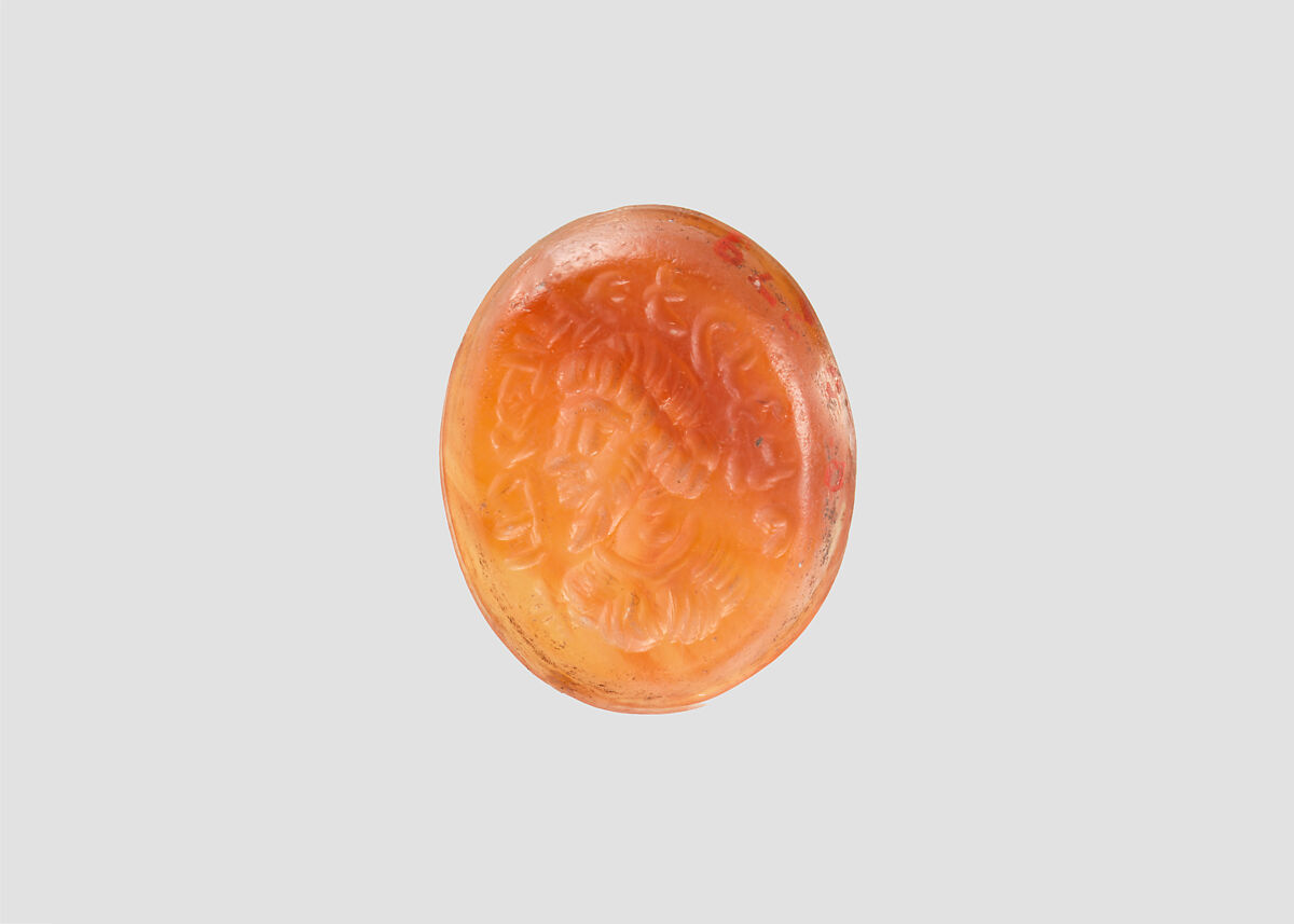 Stamp seal, Carnelian, Sasanian