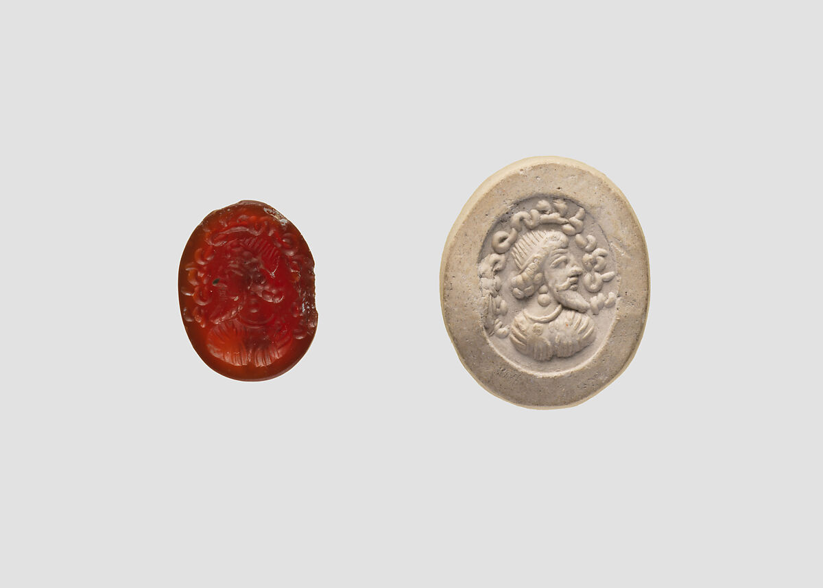 Stamp seal, Carnelian, Sasanian 