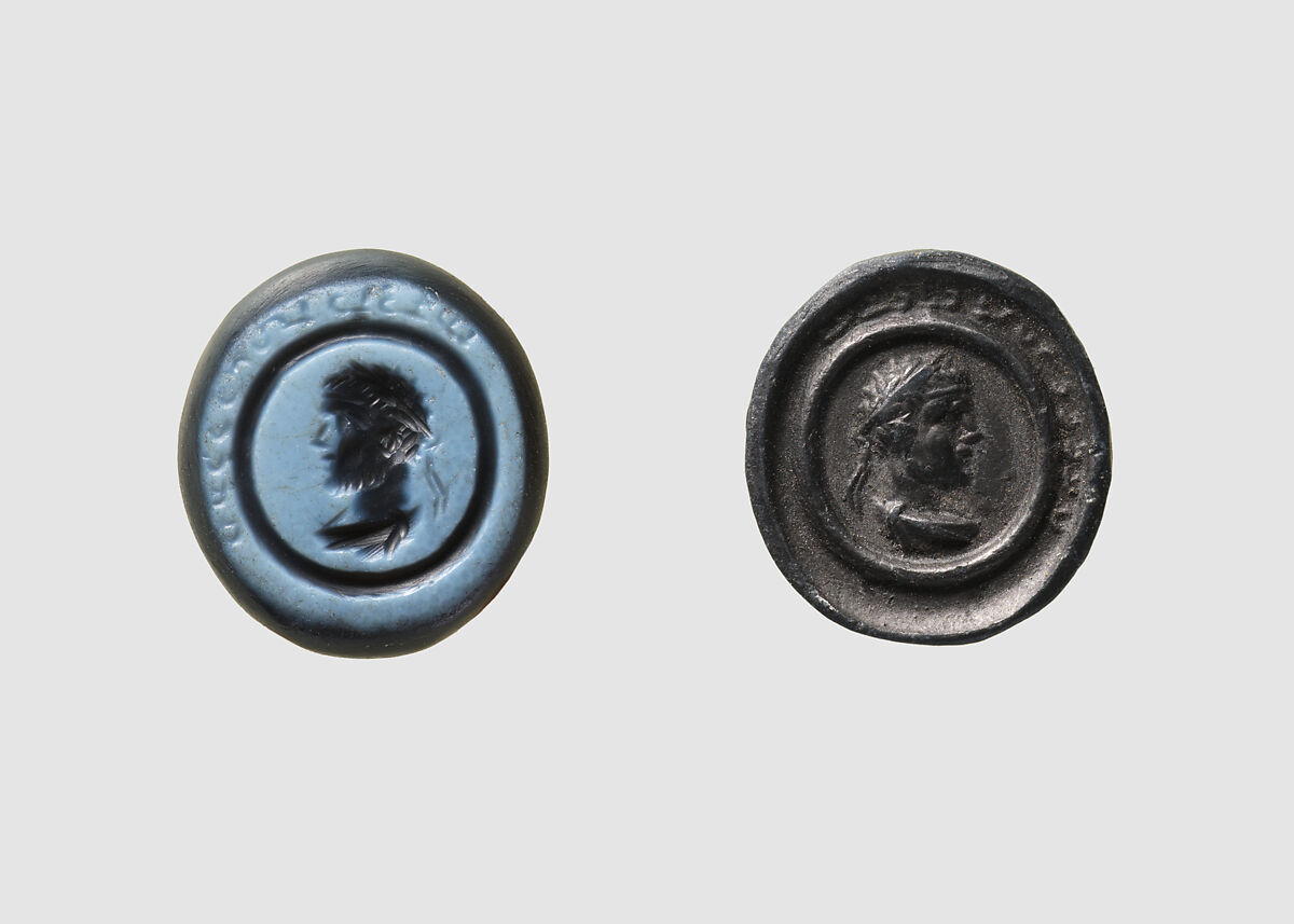 Stamp seal, Onyx, nicolo, Sasanian 