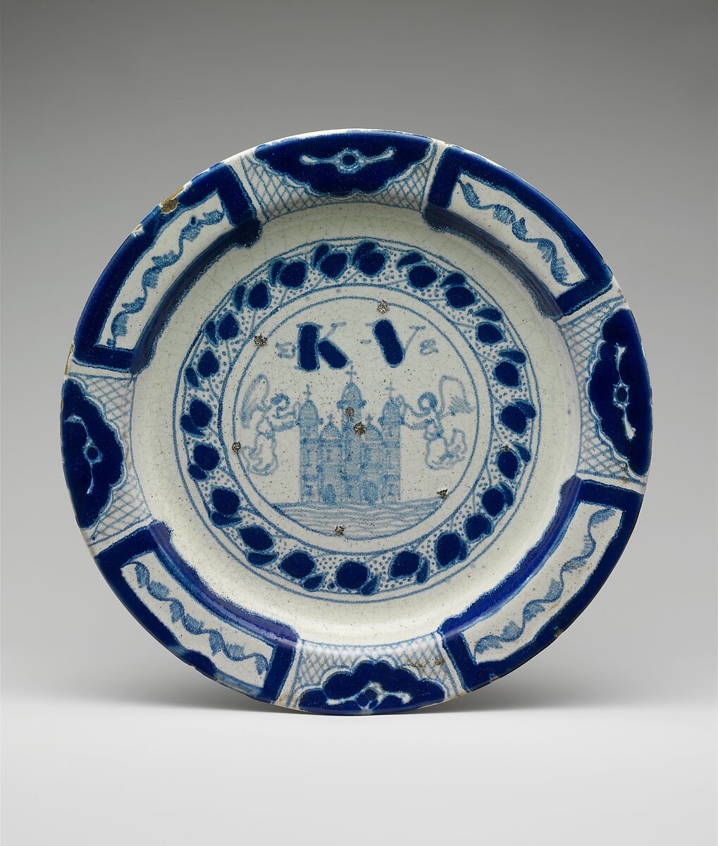 Dish, Tin-glazed earthenware, Mexican 