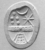 Stamp seal (scaraboid) with divine symbols | Assyrian | Neo-Assyrian ...