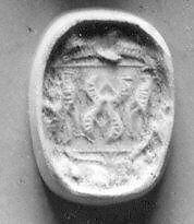 Stamp seal (scaraboid) with animals, Variegated brown Jasper (Quartz), Phoenician 