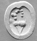 Stamp seal (scaraboid) with animal, Variegated and flawed orange and neutral Chalcedony (Quartz), Assyro-Babylonian 