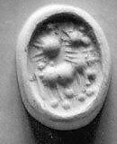 Stamp seal (ovoid) with animals, Hematite, black, Syro-Anatolian-Levantine 