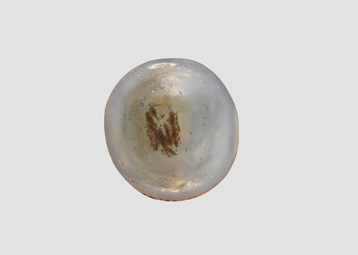 Stamp seal, Chalcedony, blue, Achaemenid