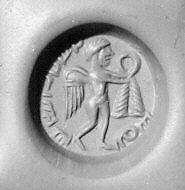 Stamp seal, Chalcedony, white, Sasanian