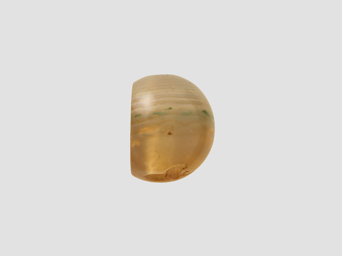 Stamp seal, Chalcedony, milky, Sasanian