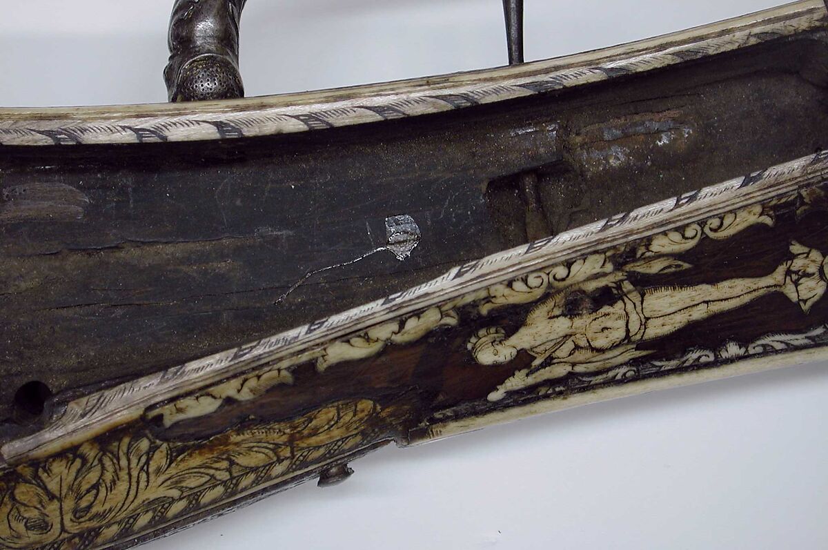 Combination Wheellock Matchlock Gun, Steel, wood (walnut), staghorn, brass, German