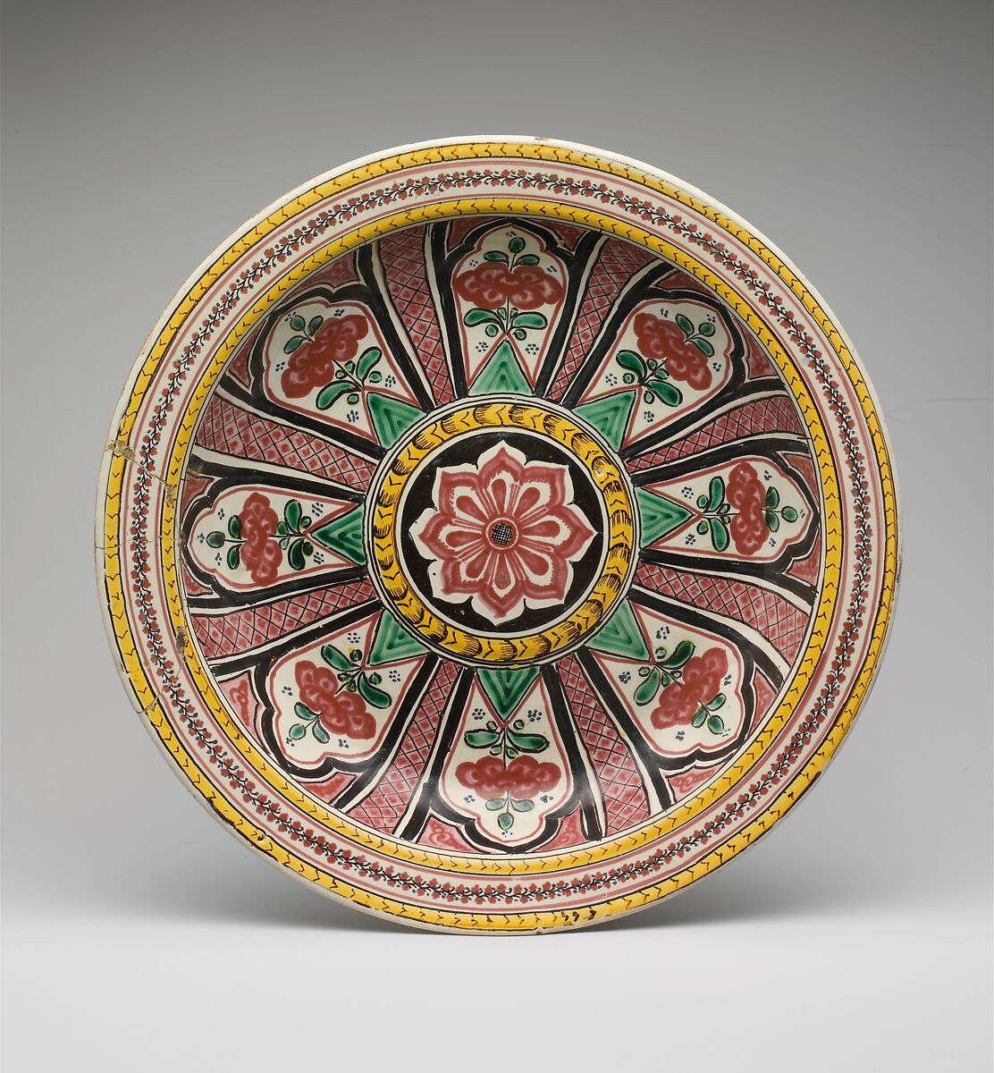 Dish, Tin-glazed earthenware, Mexican 