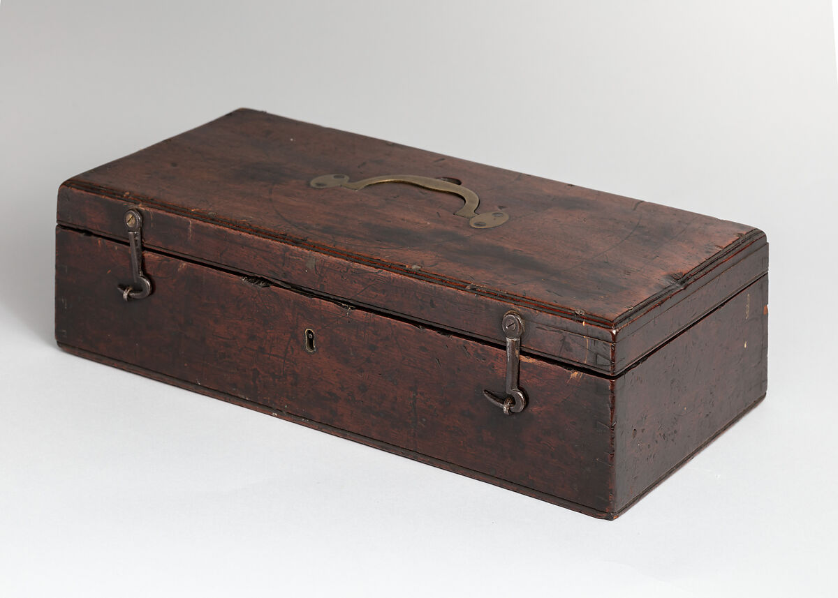 Flintlock Repeating Pistol with Lorenzoni Action, Bearing the Crests of Vice Admiral Horatio Nelson (1758–1805), with Case and Accessories, Harvey Walklate Mortimer (British, Newcastle-under-Lyme 1753–1819 Hampstead-heath (now London)), Pistol: steel, wood (walnut), silver; reserve barrel: steel; bullet mould: steel; punch; steel; wrench: steel; case: wood (mahogany), brass, textile, paper, British, London