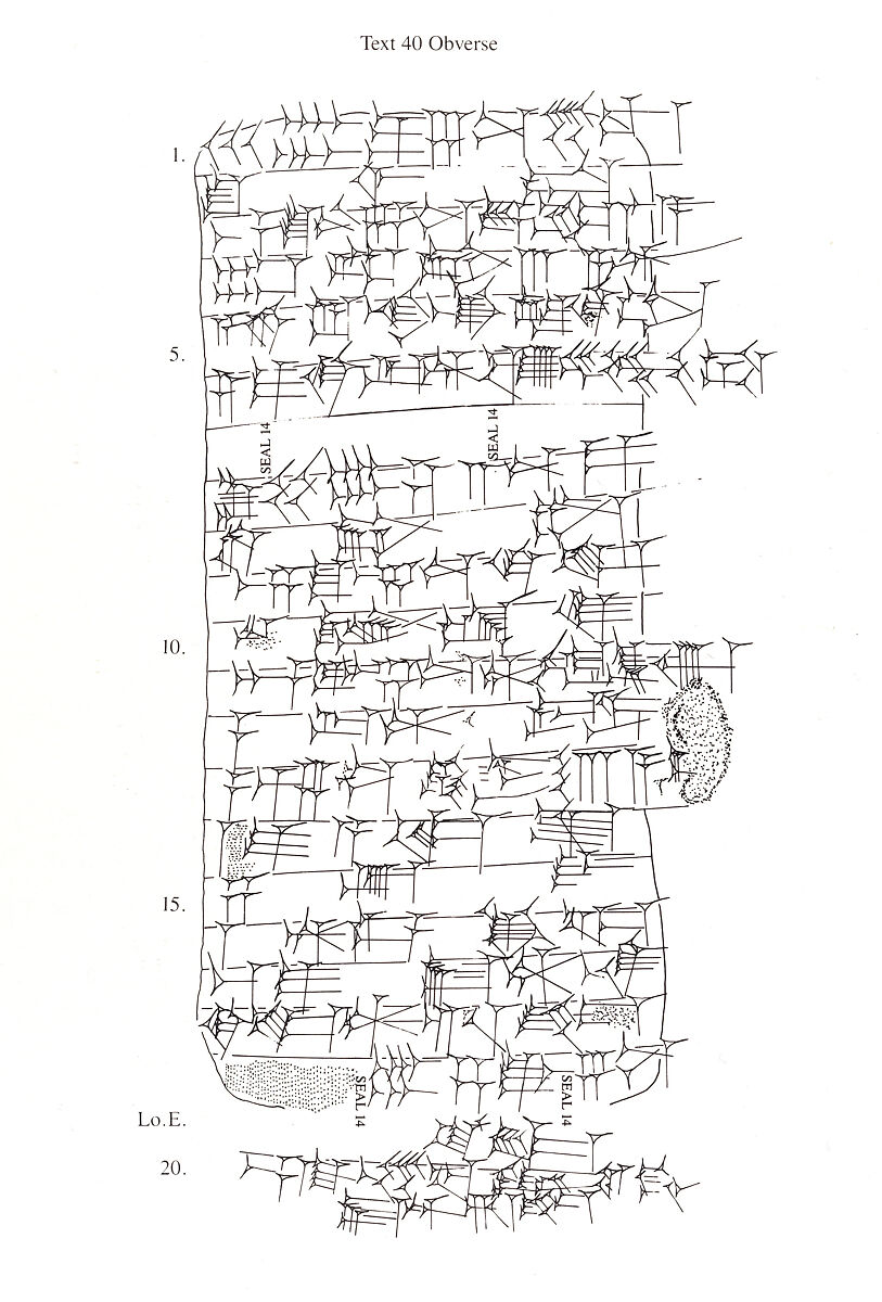 Cuneiform tablet impressed with cylinder seal: balanced account of barley, Clay, Neo-Sumerian
