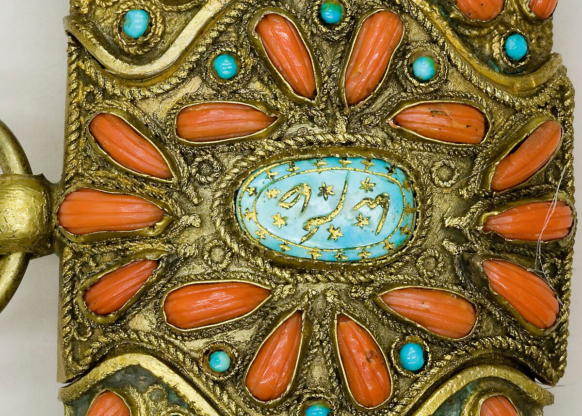 Sword (Kilij) with Scabbard, Steel, wood, turquoise, coral, emerald, gold, Turkish