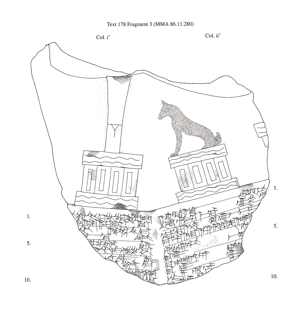 Corner fragment of inscribed prism (kudurru), Clay, Babylonian