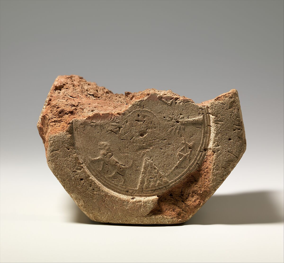 Cuneiform prism describing the restoration of Babylon by Esarhaddon, stamped with Assyrian hieroglyphic inscription, Clay, Assyrian 